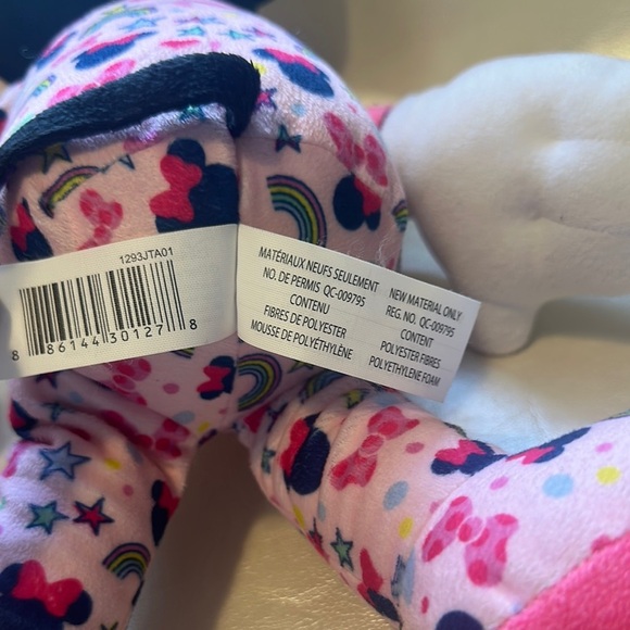 Disney Minnie Mouse Stuffed Animal Pink and Black Plush - Picture 7 of 8